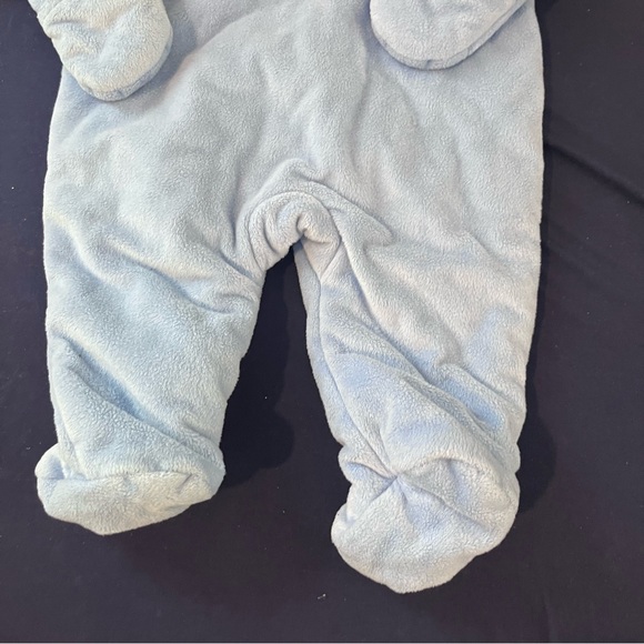 Child Of Mine By Carters Baby Boy Snowsuit Light Blue 3-6m Hooded Fleece Mittens - Picture 9 of 9